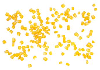 Yellow cooked wet corn isolated on white background	