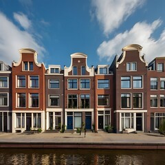 Fototapeta premium town houses in Amsterdam 