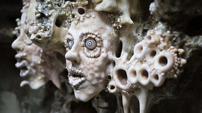 Surreal Human Sculpture with Organic Texture