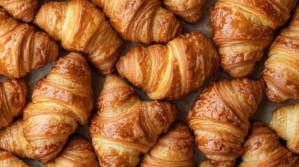   A stack of croissants on a table with a sheet of paper underneath