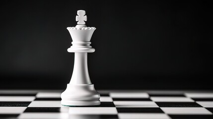 Elegant White King Chess Piece on Board