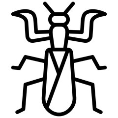 mantis icon illustration design with outline