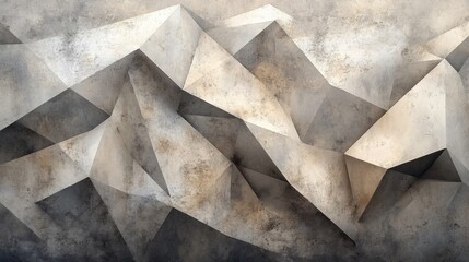 background featuring grey neutral tones with geometric triangles and a grainy texture