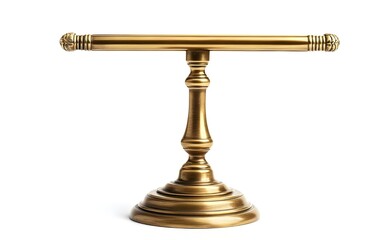 a gold metal stand with a long bar

