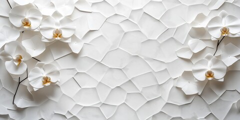 Plakat A clean, minimal abstract background featuring geometric patterns and white orchids, ideal for Small Business Saturday promotions