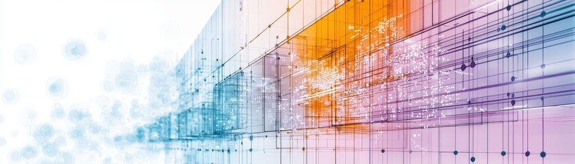 Obraz premium Vibrant Watercolor Cityscape Abstract Art