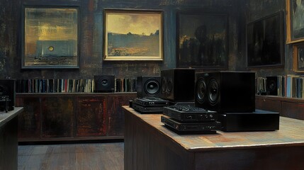 Audiophile's Dream: Vintage Stereo System in a Dark Room