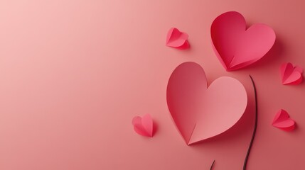 Pink Hearts on a Pink Background