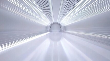 White futuristic background, emphasizing simplicity and a forward-thinking aesthetic..