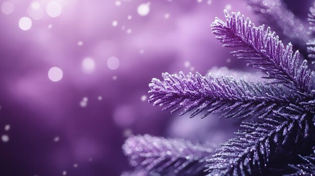 A purple tree branch covered in snow