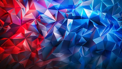 Obraz premium abstract background with polygonal shapes in blue and red colors in the style...