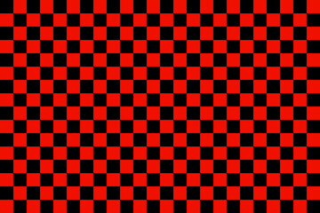 Checkered chess with red black seamless pattern and background