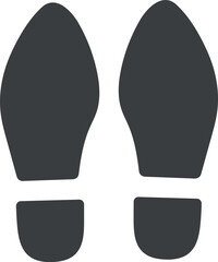 Foot print symbol. Step stamp black icon