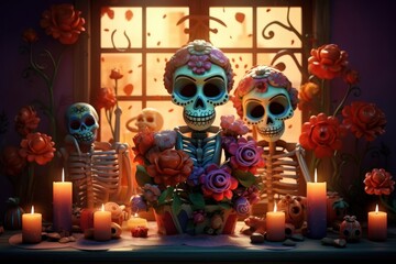 Fototapeta premium Halloween candle art representation.