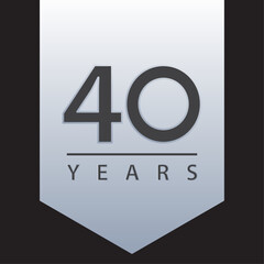 Obraz premium 40 years tag blue and silver gradient for celebration, events, anniversary