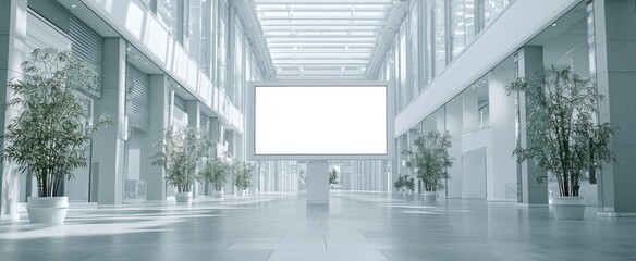 Fototapeta premium Blank Billboard in Modern Interior Hallway