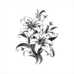 lily of the valley, flower, floral, nature, vector, illustration, leaf, pattern, flowers, plant, design, decoration, spring, art, ornament, summer, blossom, bouquet, element, flora, card, beauty, wall