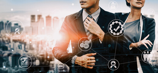 Quality Assurance and Quality Control Concept - Modern graphic interface showing certified standard process, product warranty and quality improvement technology for satisfaction of customer. uds