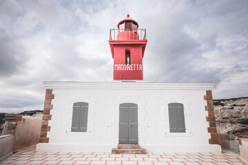 Phare de la Madonett, Bonifacio, Lighthouse, red, sky
