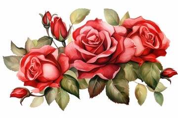 Naklejka premium Red roses pattern flower nature.