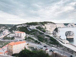 Bonifacio, Corsica, vantagepoint, viewpoint, view, top view, cliffs, bay, rocks