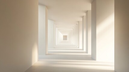 Endless White Hallway