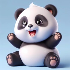 Naklejka premium 3D lachender Panda