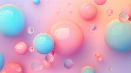 Soft pastel-colored spheres floating amid a dreamy background, creating an ethereal atmosphere that conveys serenity, dreams, and gentle abstract artistic expression.