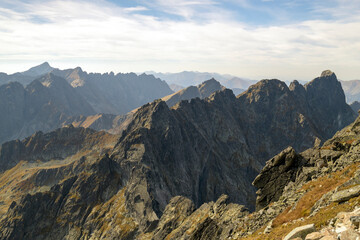 Mountain landscape in the Tatras on a sunny day