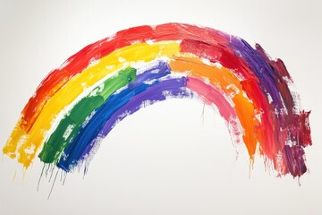 A rainbow brushstroke arching across a canvas like a painter’s interpretation of a rainbow