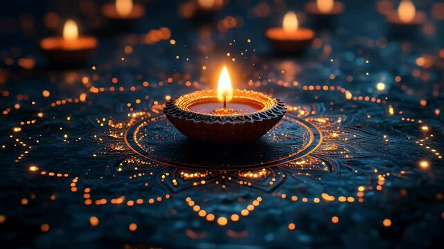 Diwali Lamp with Mandala