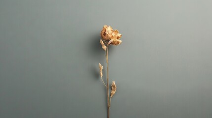   A flower rests atop a grayscale background and adjoins a verdant vase with a blooming plant