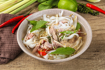 Vietnamese Pho Bo soup with beef