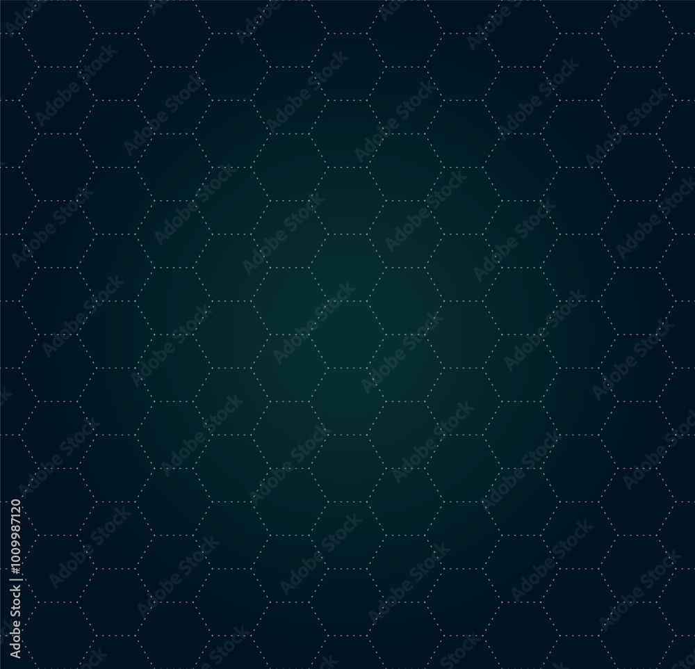 Poster vr hud futuristic interface hexagons grid. hexagonal linear head up display seamless pattern. digita