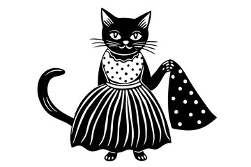  stylist cat vector art illustration