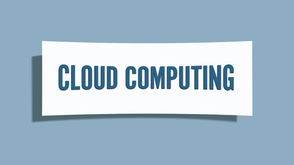 Cloud Computing.. A card isolated on blue background.
