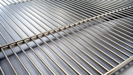 Empty stainless steel grid for BBQ grill, grid, steel, empty, BBQ, barbecue, cooking, outdoors, summer, food, grilling, cookout