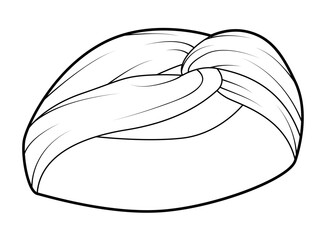 Scarf Tie Headscarf Headband Summer Head Fashion accessory clothing technical illustration. Vector headgear for Men, women, unisex style, flat template CAD mockup sketch outline isolated