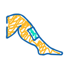 leg hair removal female doodle icon sketch vector. leg hair removal female sign. isolated symbol illustration