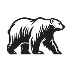 Minimalsit Silhouette of a Walking Bear Logo design