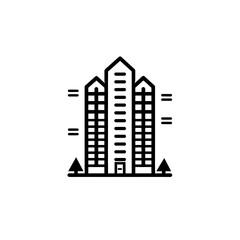 Fototapeta premium Building Icon, Minimal Simple Logo