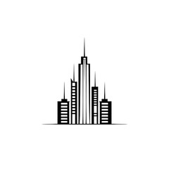 Obraz premium Building Icon, Minimal Simple Logo
