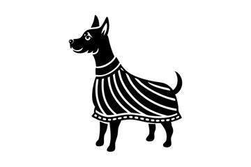 stylist Dog background white with dress vector illustration