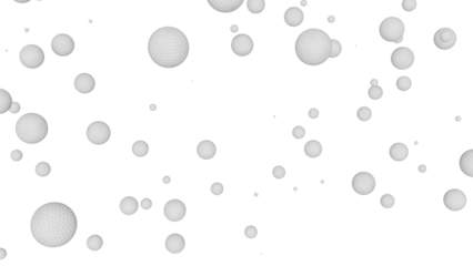 a bunch of white balls floating in the air