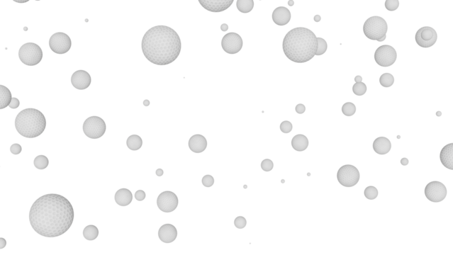 a bunch of white balls floating in the air