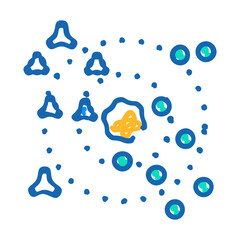 nearest neighbors knn algorithm doodle icon sketch vector. nearest neighbors knn algorithm sign. isolated symbol illustration