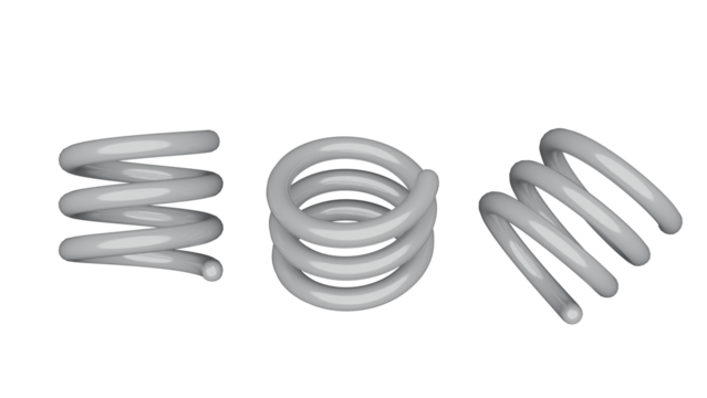 a set of springs on a white background