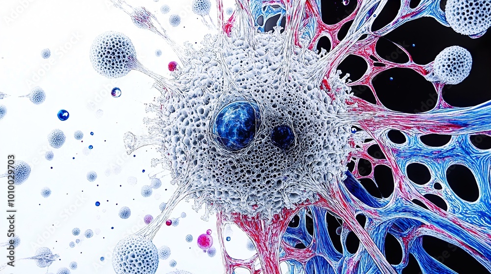 Wall mural abstract cellular structure - microscopic view of life