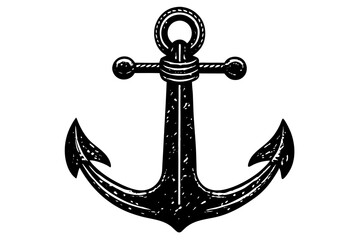 An old rusty anchor vector art illustration 