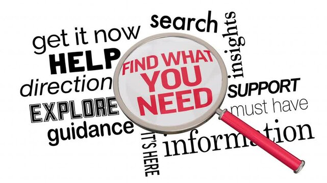 Find What You Need Magnifying Glass Search for Answers Help Information 3d Animation